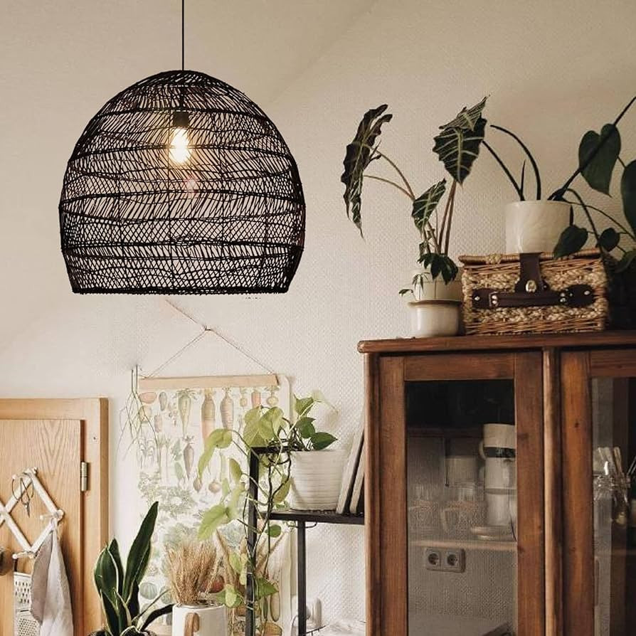 Arturesthome Kitchen Island Light, Rattan Woven Pendant Light Shades, Handmade Hanging Ceiling La... | Amazon (US)