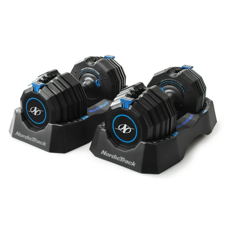 NordicTrack Select-A-Weight 55 lb. Adjustable Dumbbells with Fitted Storage Tray, Sold as Pair | Walmart (US)