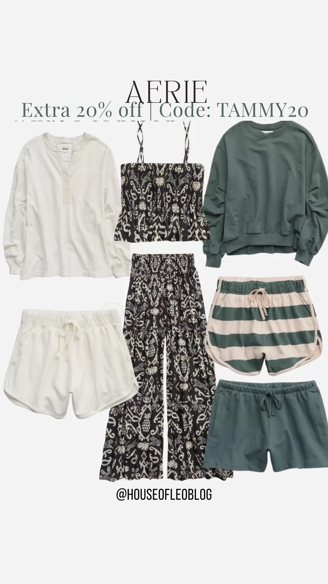 Aerie code: TAMMY20 for an extra 20% off through 4/25

#LTKxAerie #LTKSaleAlert