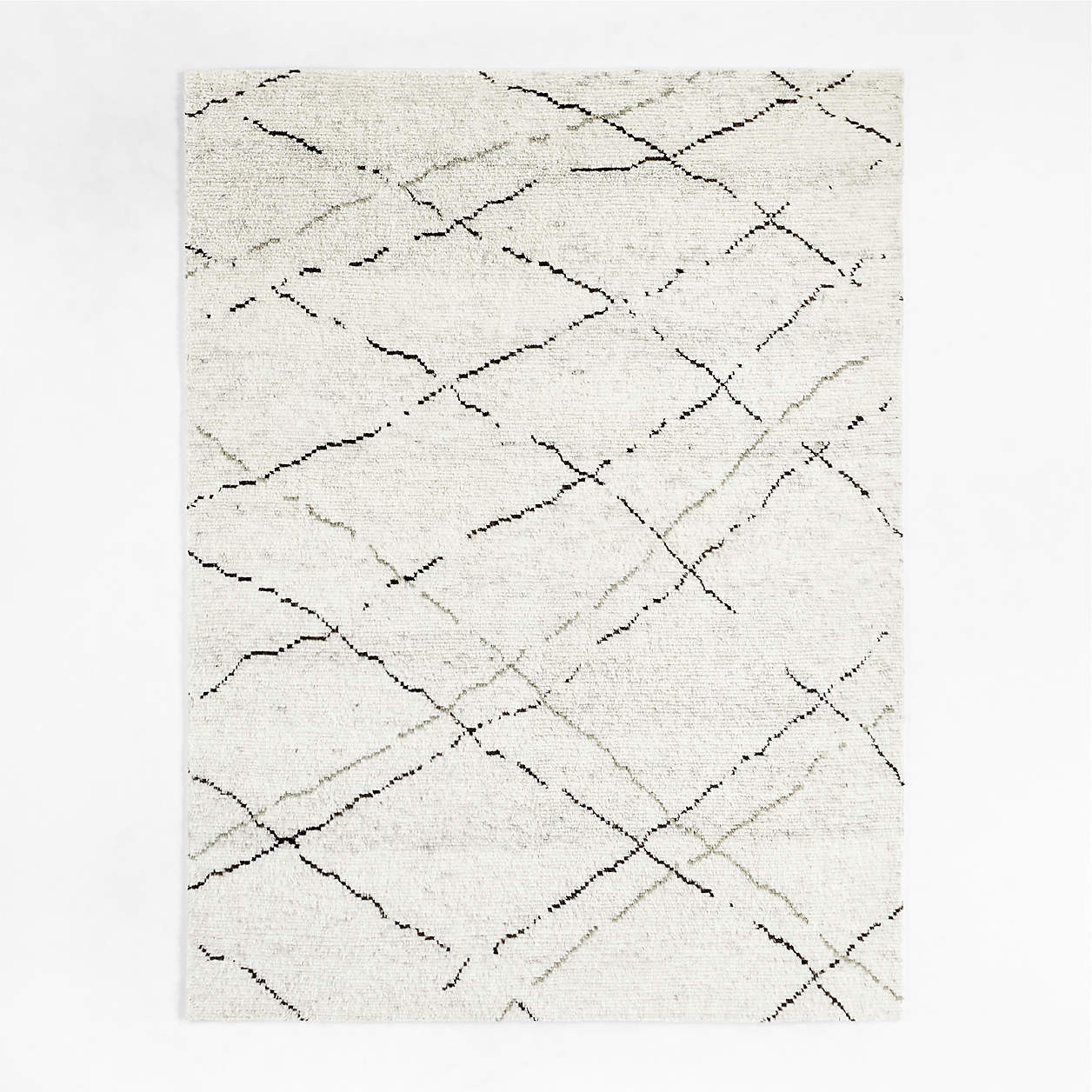 Larache Wool Hand-Knotted Moroccan Ivory Area Rug 9'x12' + Reviews | Crate & Barrel | Crate & Barrel