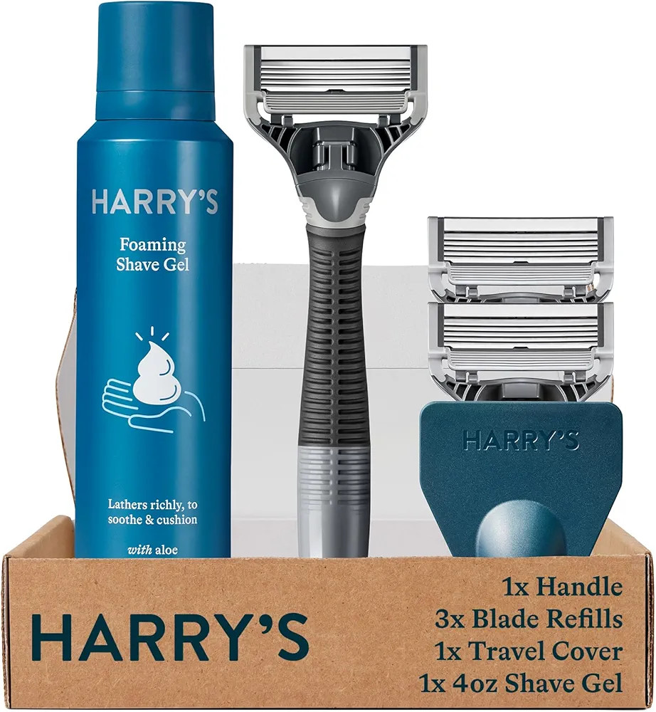 Harry's Razors for Men, 1 Handle (Charcoal) and 3 Razor Blade Refills with German Engineered 5-Bl... | Amazon (US)