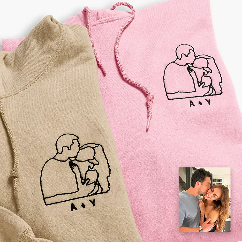 Stitch It to Me: Personalized Embroidered Line Art Hoodie | Lime & Lou (US)