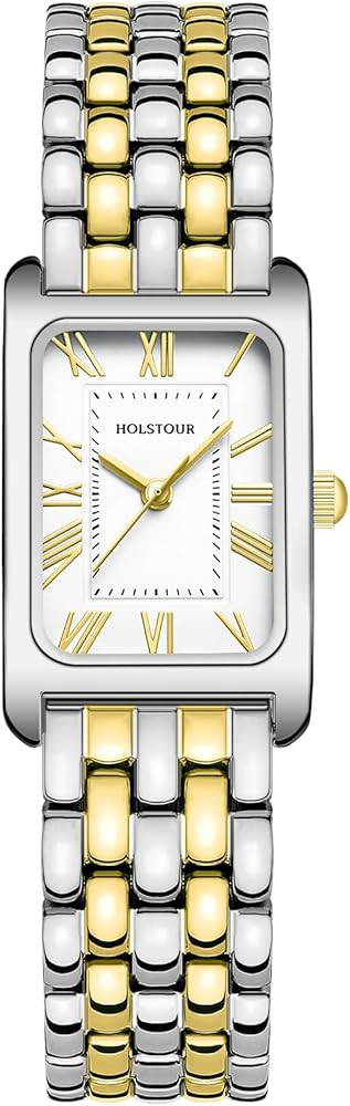 HOLSTOUR Watches for Women Vintage Bracelet Roman Dial Rectangular Case Gold Watch Waterproof wit... | Amazon (US)