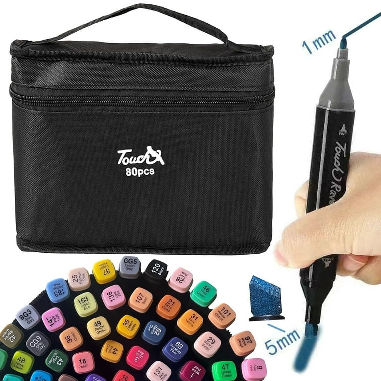 80 Colors Alcohol Based Markers Brush Tip,MIKOUJOS Double Tip Paint Pens Art Marker Set for Adult... | Walmart (US)