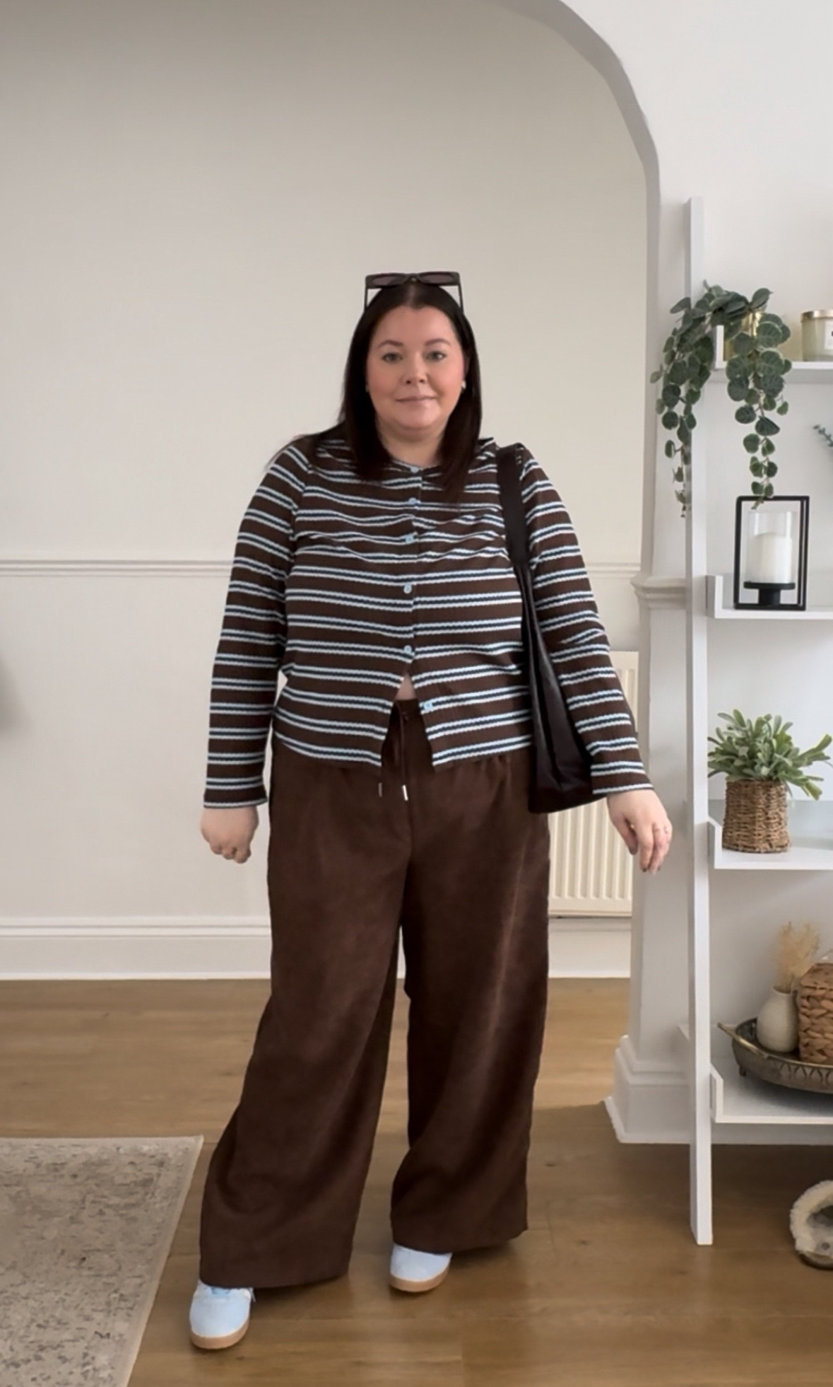 Brown and Blue Spring Transitional Outfit 

#LTKspring #LTKplussize #LTKcurves