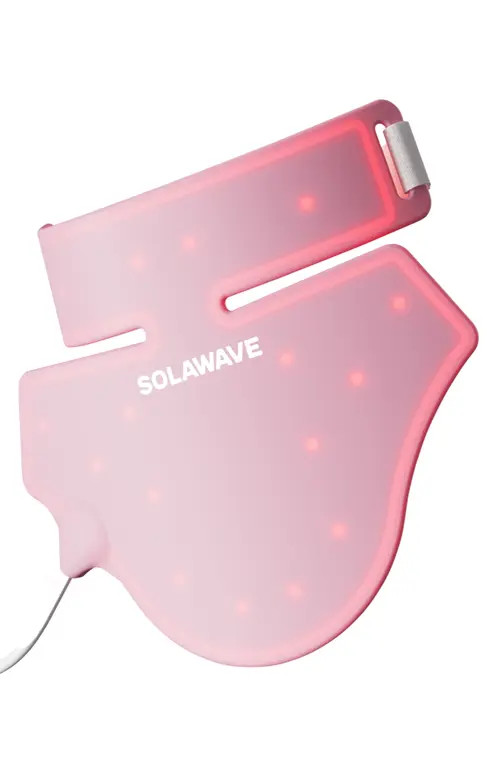SolaWave Neck & Chest Rejuvenating Red Light Therapy Mask in Pink at Nordstrom | Nordstrom