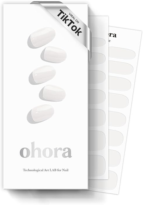 ohora Semi Cured Gel Nail Strips (N Clean White) - White, Solid, Works with Any UV/LED Lamps, Sal... | Amazon (US)