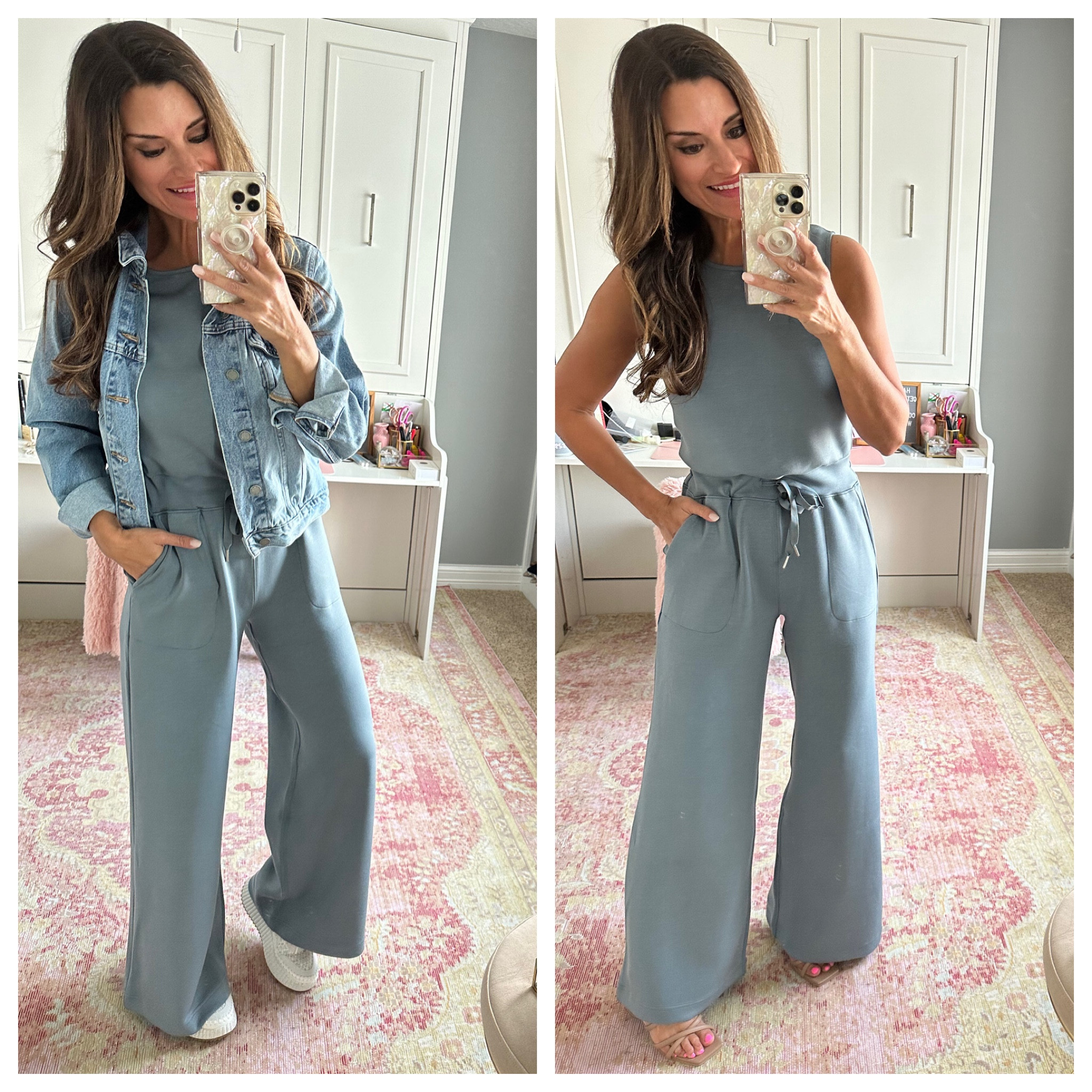Great jumpsuit for spring - Use code CANDACEPXSPANX to save 10% off my jumpsuit.  Everything is true to size. Wearing a small in the jumpsuit. Wearing the regular length, but the petite would be better on my 5’5” frame. Jacket linked is a similar one.

#LTKunder50 #LTKstyletip #LTKunder100