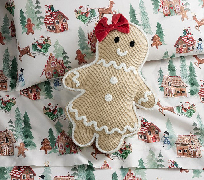 Mrs. Spice Gingerbread Shaped Pillow | Pottery Barn Kids