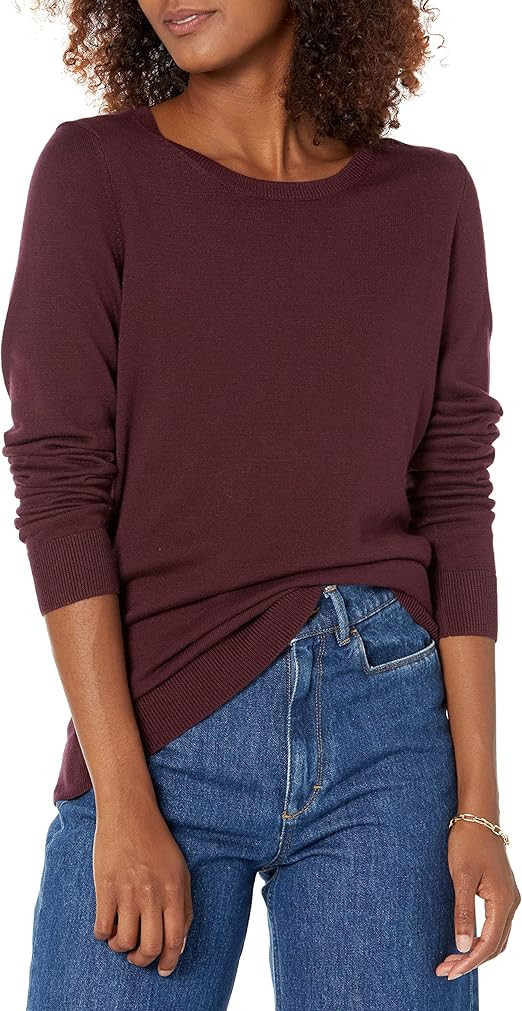 Amazon Essentials Women's Long-Sleeve Lightweight Crewneck Sweater (Available in Plus Size) | Amazon (US)