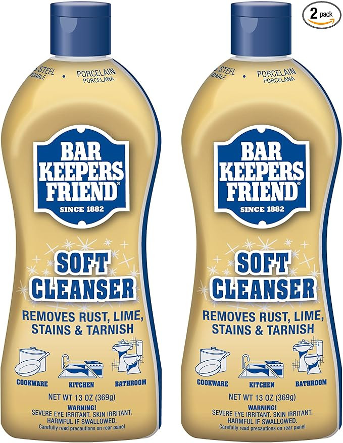 Bar Keepers Friend Soft Cleanser Liquid, 13 oz x 2, Multipurpose Surface Cleaner, Soap Scum & Gre... | Amazon (US)