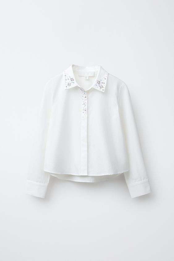 JEWEL COLLAR SHIRT | Zara US