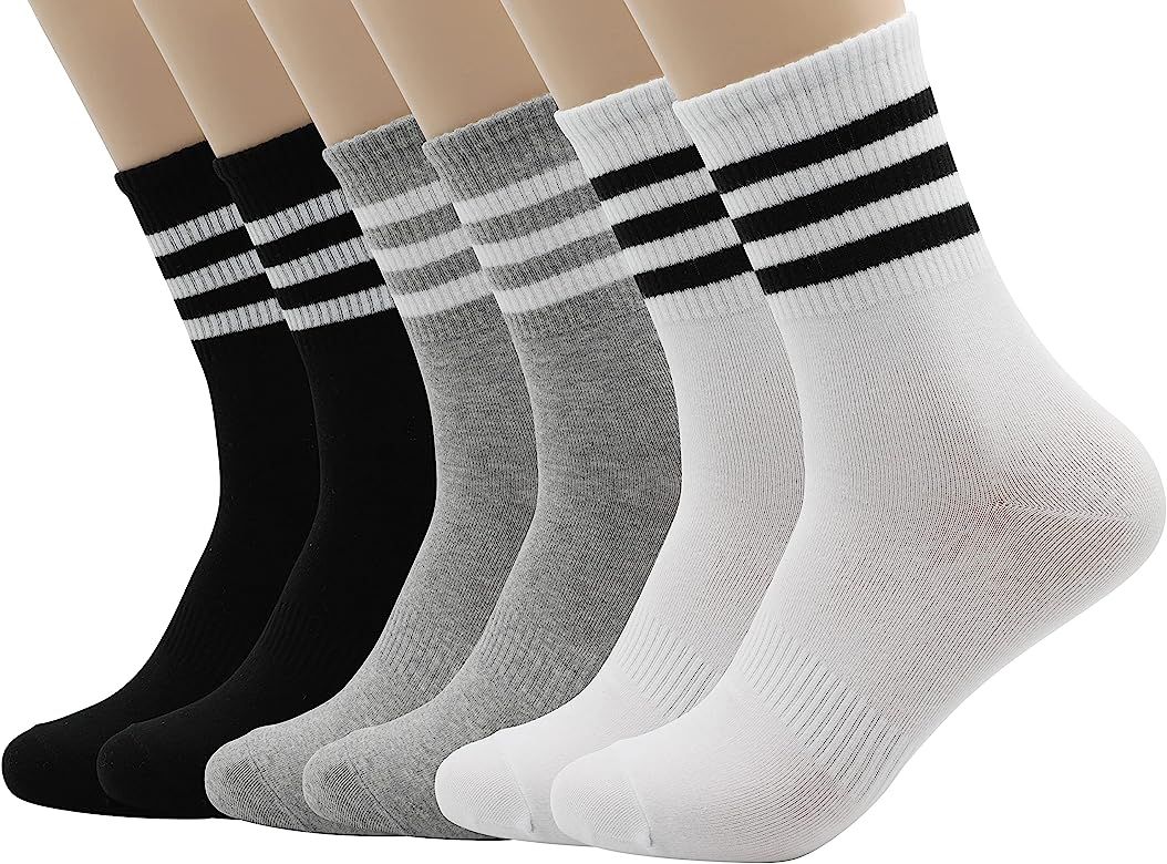 MK SOCKS Cotton Athletic Sports Running Retro Matching School Socks For Men/Women | Amazon (US)