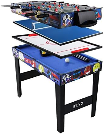 IFOYO Multi Function 4 in 1 Combo Game Table, Steady Pool Table, Hockey Table, Soccer Foosball Ta... | Amazon (US)