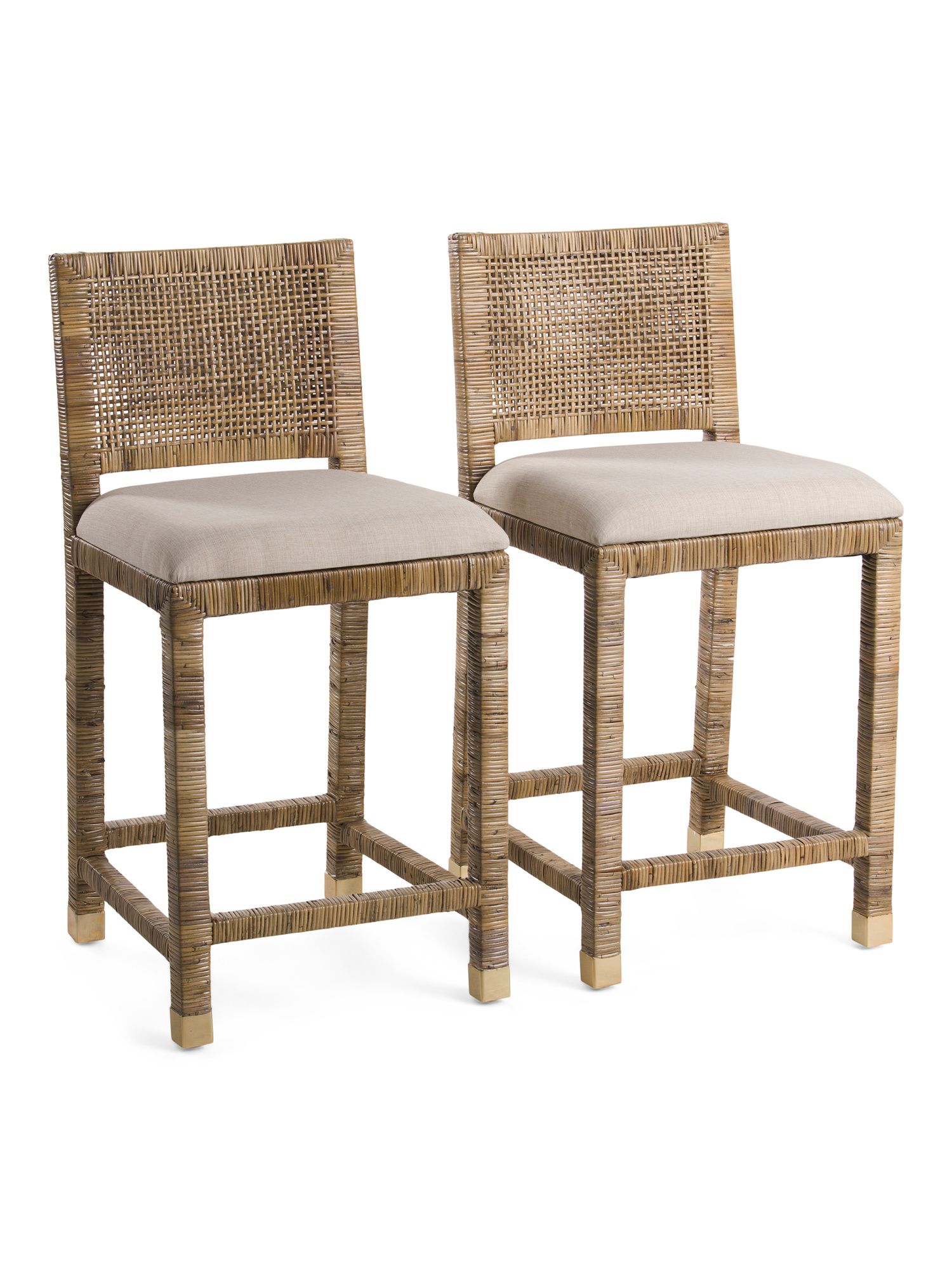 Set Of 2 Rattan Counter Stools curated on LTK