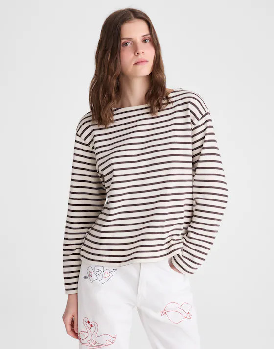 Striped Boatneck Long-Sleeve Tee | Madewell