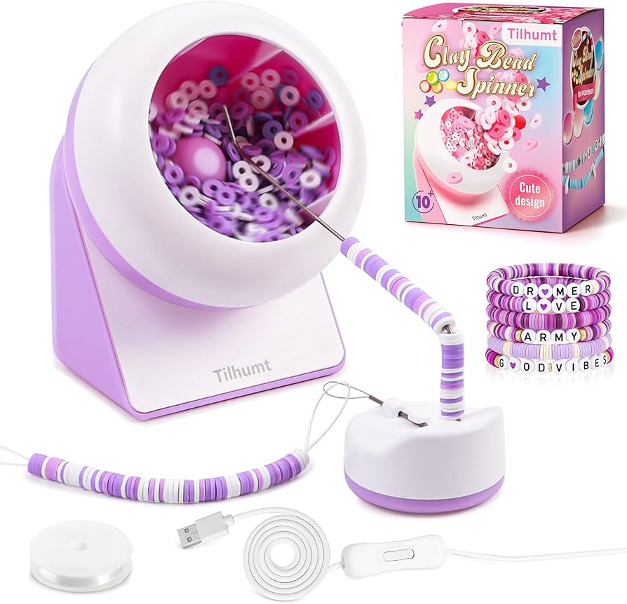 Tilhumt Clay Bead Spinner, Electric Bead Spinner for Jewelry Making, Friendship WWJD Bracelets Ma... | Amazon (US)