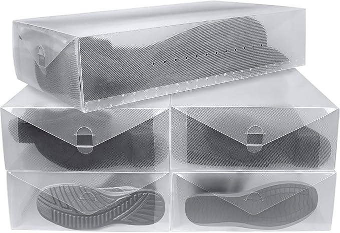 Greenco Clear Foldable Boot Storage Boxes-5 Pack | Amazon (US)