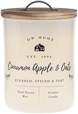 DW Home Charming Farmhouse Collection Cinnamon Apple & Oats Scented 2 Wick Candle Topped with Rus... | Amazon (US)