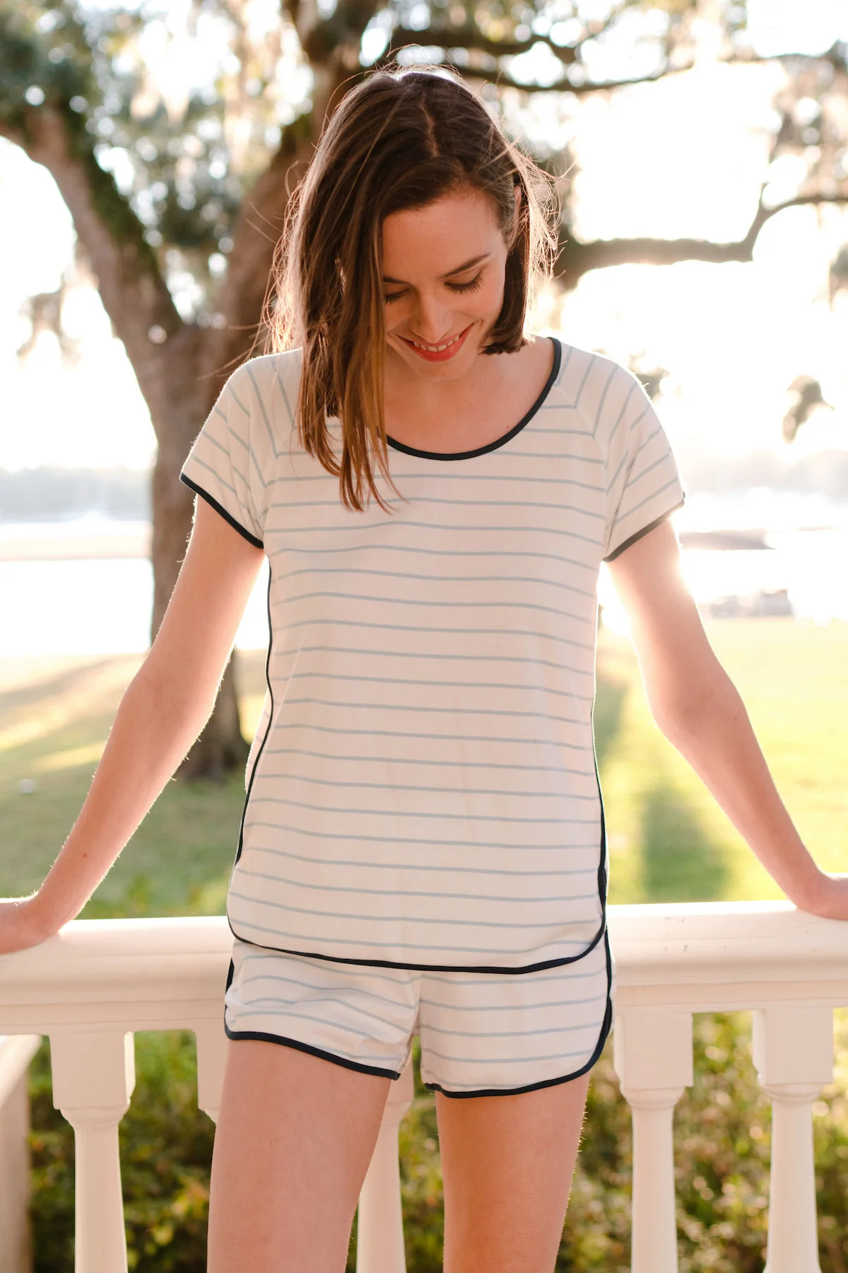 Pima Shorts Set in Marine | LAKE Pajamas