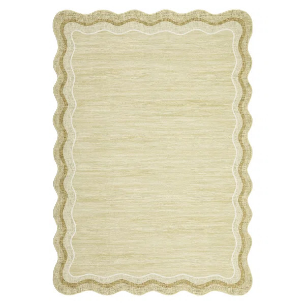 Bordered Design Machine Washable Rug with Rubber Backing for Living Room Modern Non-Slip Dining R... | Wayfair North America