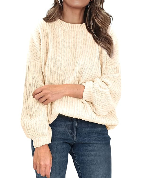 PRETTYGARDEN Women's Fashion Sweater Long Sleeve Casual Ribbed Knit Winter Clothes Pullover Sweat... | Amazon (US)