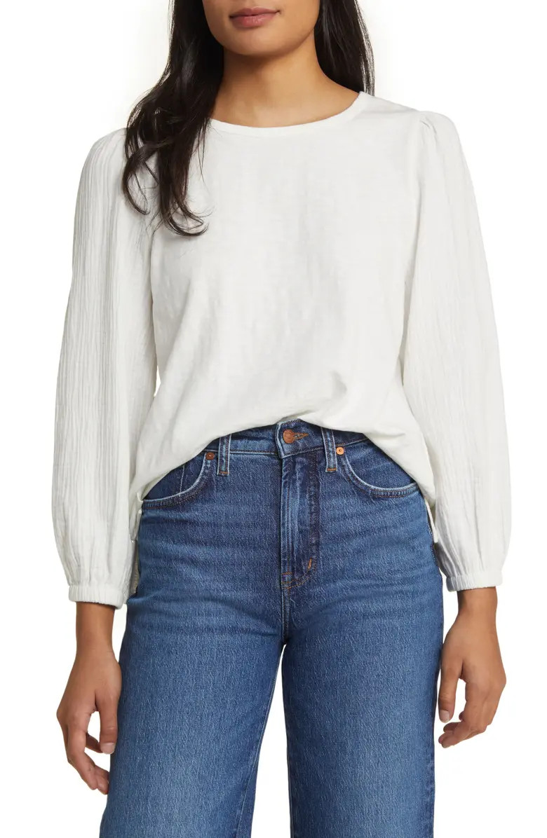 Mixed Media Gauze Top | Nordstrom