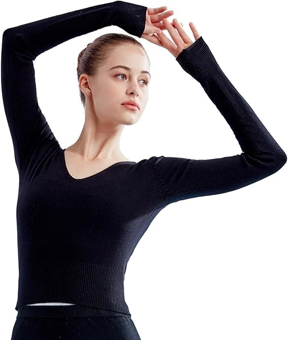 Daydance Women Wrap Dance Sweater Pink Soft Ballet Warm Up Jacket for Leotards | Amazon (US)