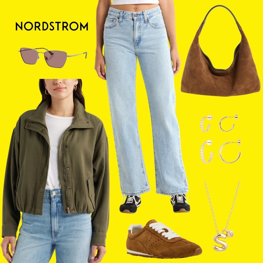 Olive jacket, light wash denim, done ✅ This cropped utility jacket is such a versatile layer, and I added retro sneakers + a suede hobo bag for an easy elevated-casual look. Hoops and an initial necklace for the little details. All from the Nordstrom Anniversary Sale! Public sale starts July 18th!

#LTKSaleAlert