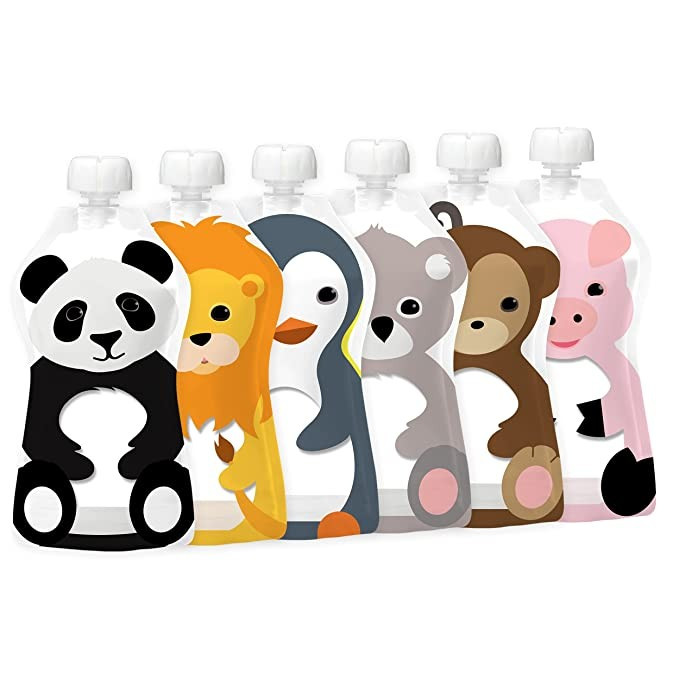 SQUOOSHI Reusable Baby Food Pouches - 5 oz - 6 Large Pouches - Baby Food Storage - Pouches Toddle... | Amazon (US)