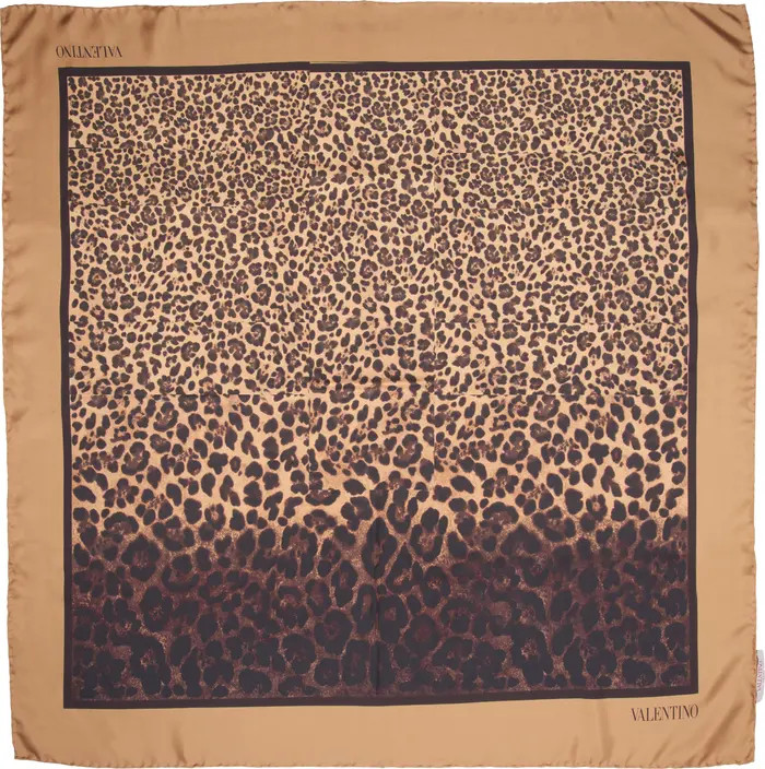 Valentino Garavani Dégradé Leopard Print Twill Scarf | Nordstrom | Nordstrom