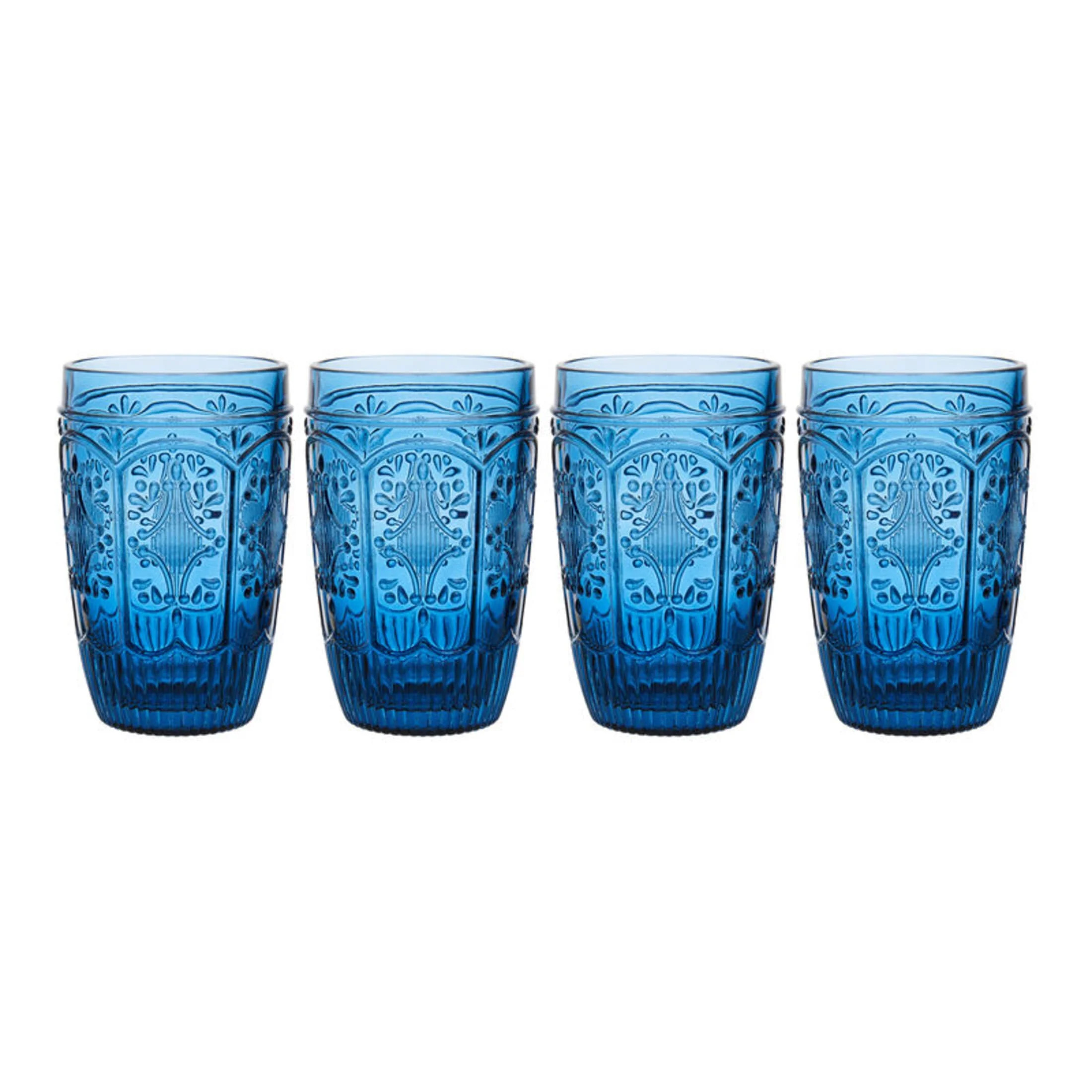 Fitz and Floyd Trestle 12 oz Indigo Highball Glass (Set of 4) | Walmart (US)
