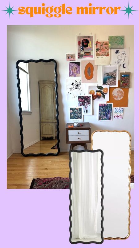 Floor mirror trending trendy squiggle style 2024 summer home trends whimsical dopamine decor 

#LTKFindsUnder100 #LTKHome