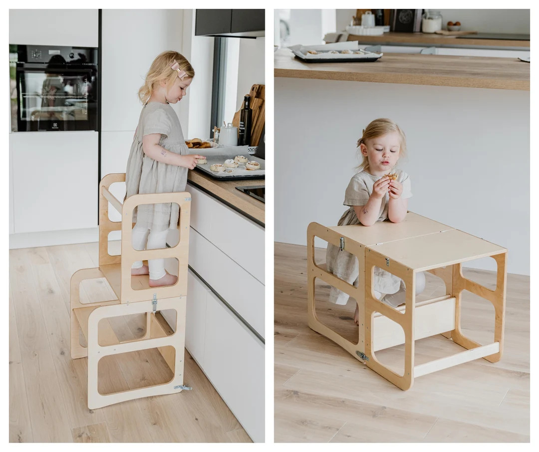 2-in-1 Kitchen Tower, Montessori Kitchen Tower Kitchen Stool Toddler Step Stool Kid Step Stool Ac... | Etsy (US)