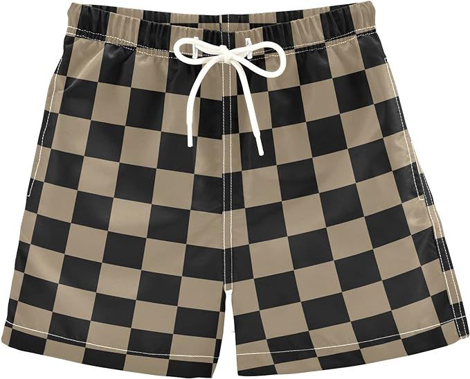Buffalo Check Plaid Boys Swim Trunks Checkerboard Toddler Beach Board Shorts Summer Bathing Suit ... | Amazon (US)