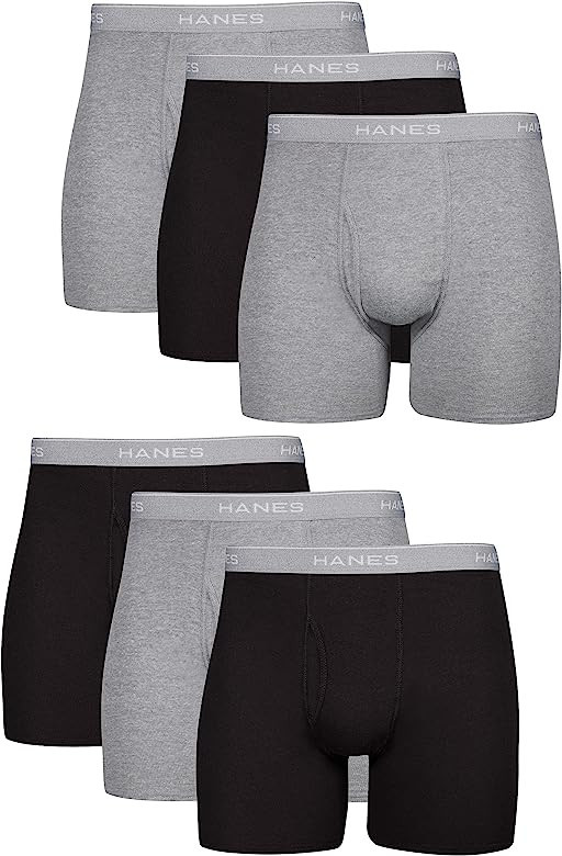 Hanes Boxer Briefs, Cool Dri Moisture-Wicking Underwear, Cotton No-Ride-up for Men, Multi-Packs A... | Amazon (US)