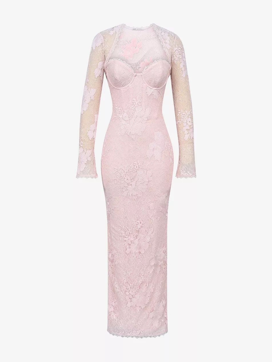 Lucienne Floral Stretch-Lace Maxi Dress | Selfridges