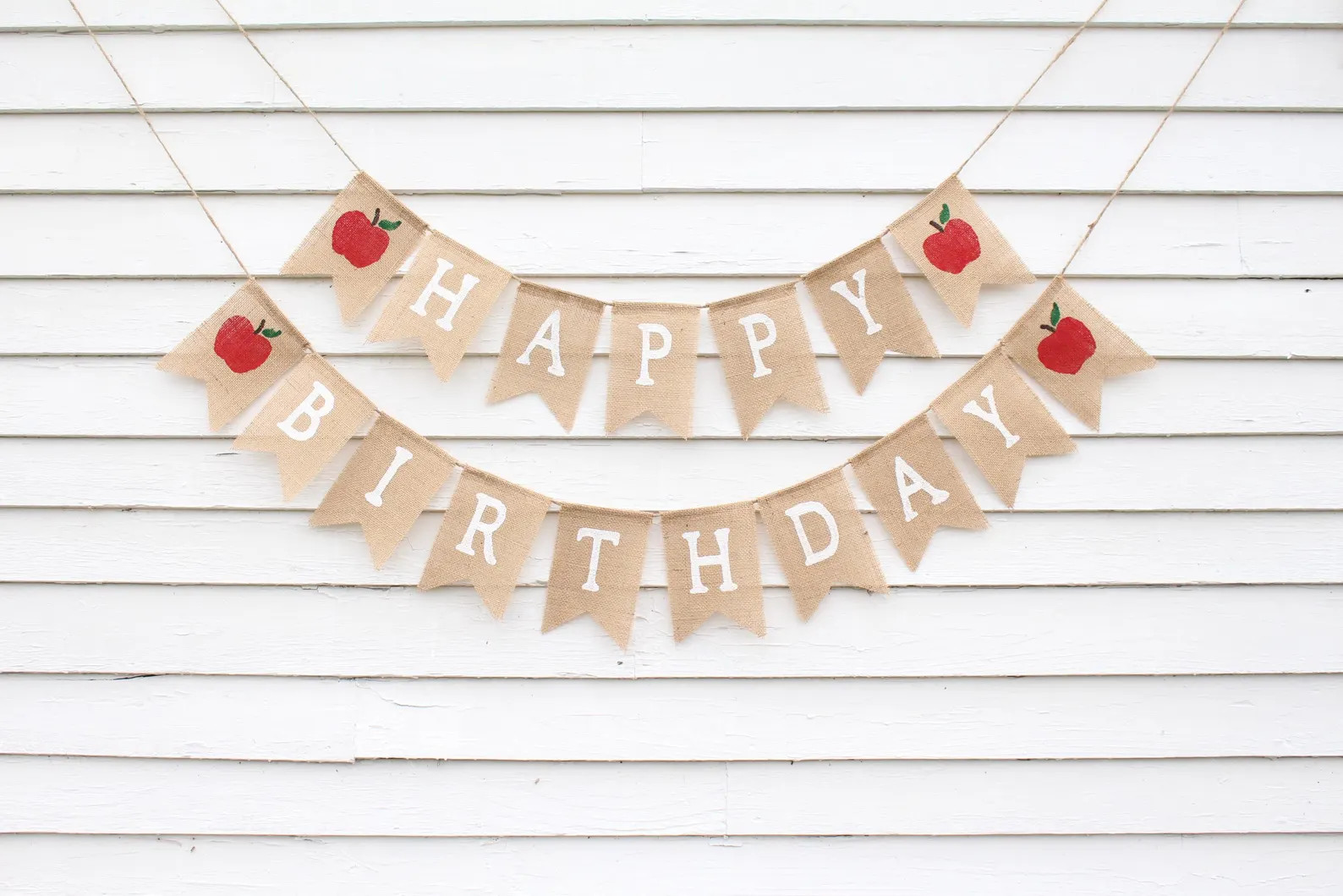 Apple Birthday Party Decorations, Fall First Birthday, Apple Orchard, Happy Birthday Burlap Banne... | Etsy (Global)