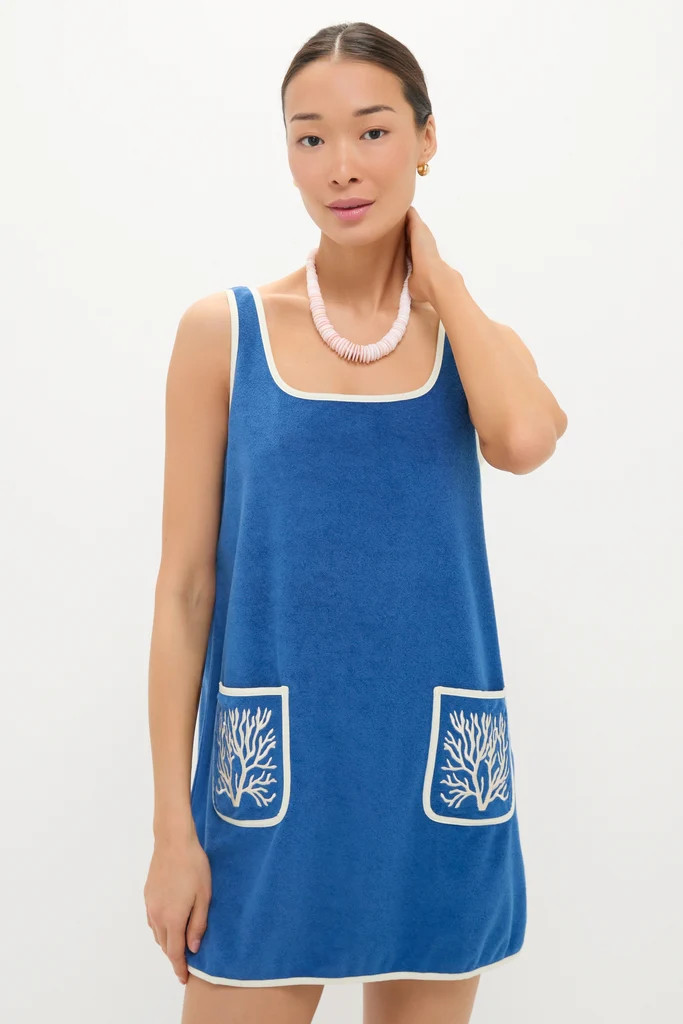 Cobalt Embroidered Terrycloth Dress Coverup | Tuckernuck (US)