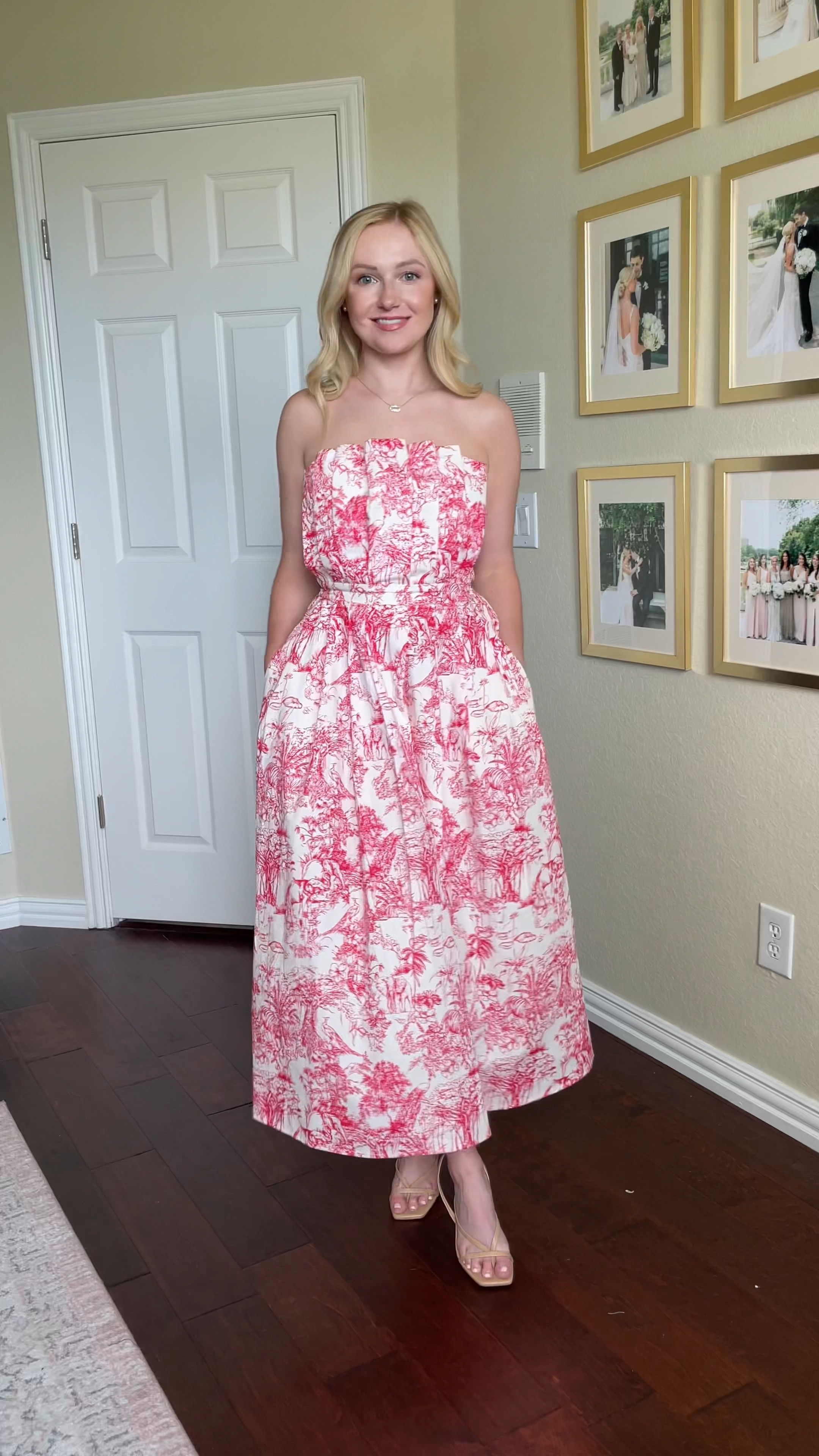 Wearing a S, use code SAVANNA15 at checkout for 15% off | wedding guest dress, summer wedding guest dress, midi dress, toile dress 

#LTKWedding #LTKFindsUnder100 #LTKSeasonal