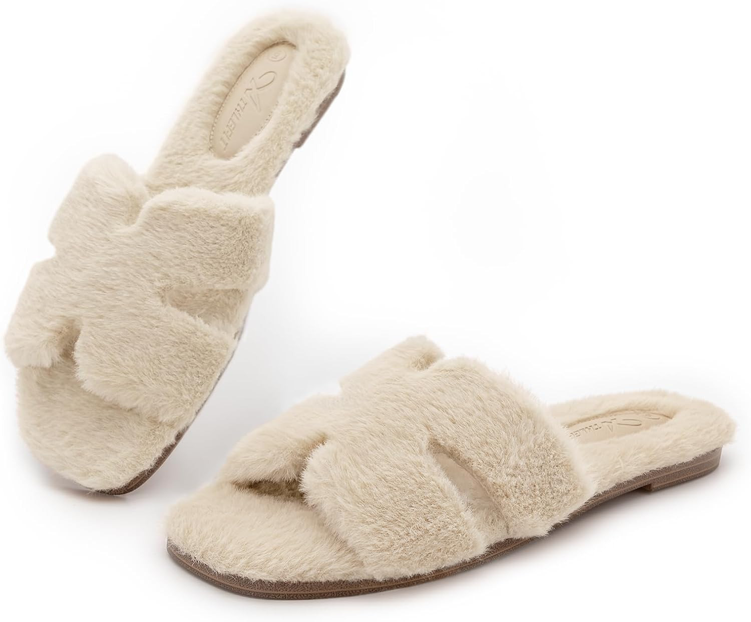 Fuzzy Slippers for Women Open Toe Indoor House Slippers for Women | Amazon (US)