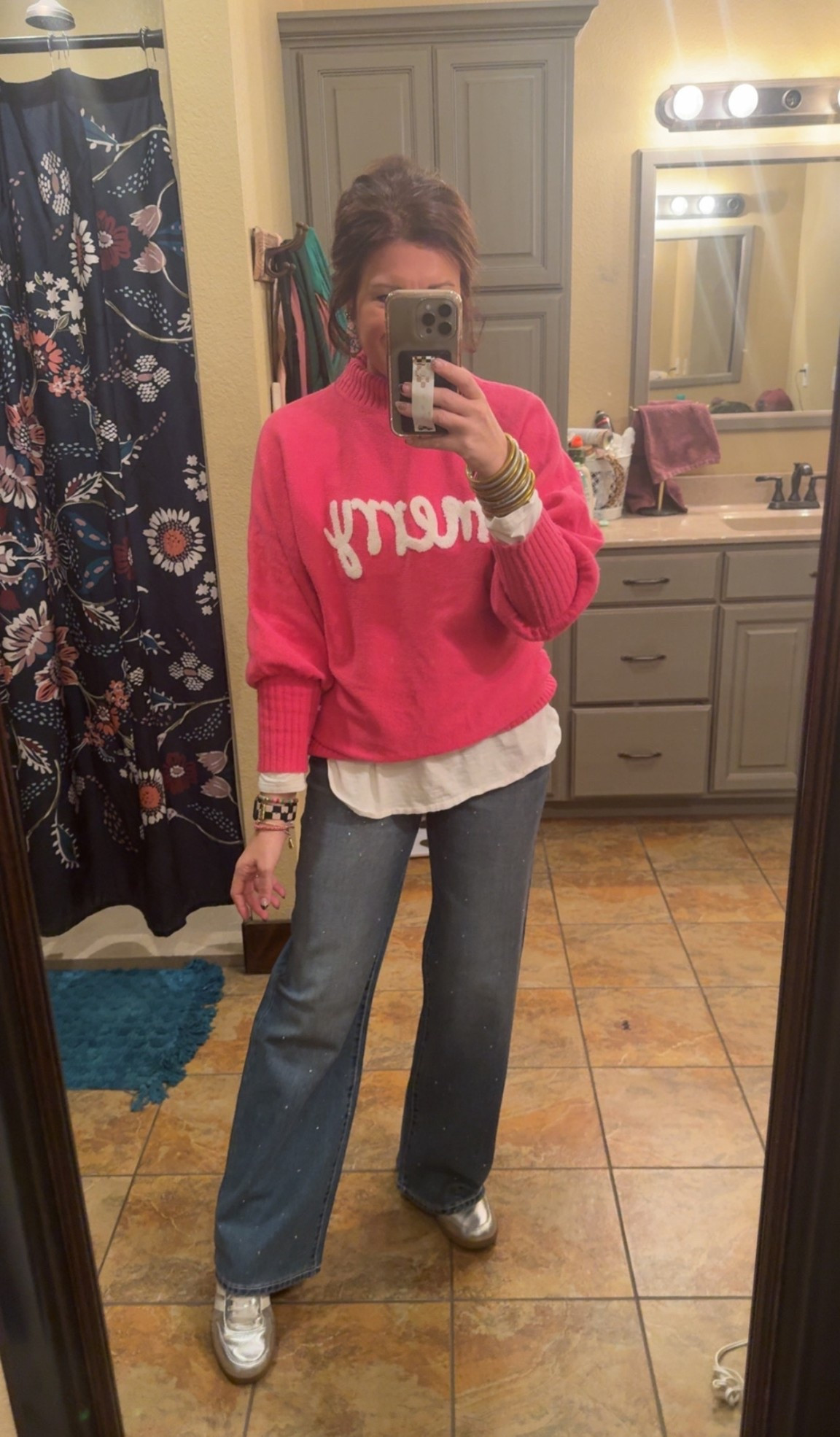 Christmas / Holiday sweater with embellished denim! Ootd! 

Wearing size small in sweater and size small (4-6) in denim. 

Amazon | Walmart | holiday fashion | style | layering 

#LTKHoliday #LTKFindsUnder50 #LTKSeasonal