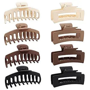 8 Pack Hair Claw Clips Large Hair Clips for Thick Hair Strong Hold Matte Big Hair Jaw Clip Banana... | Amazon (US)