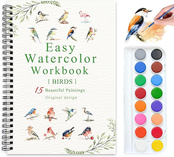 Watercolor Workbooks, 16 Colors Water Color Books Paint Set for Adults, Watercolor Coloring Book ... | Amazon (US)