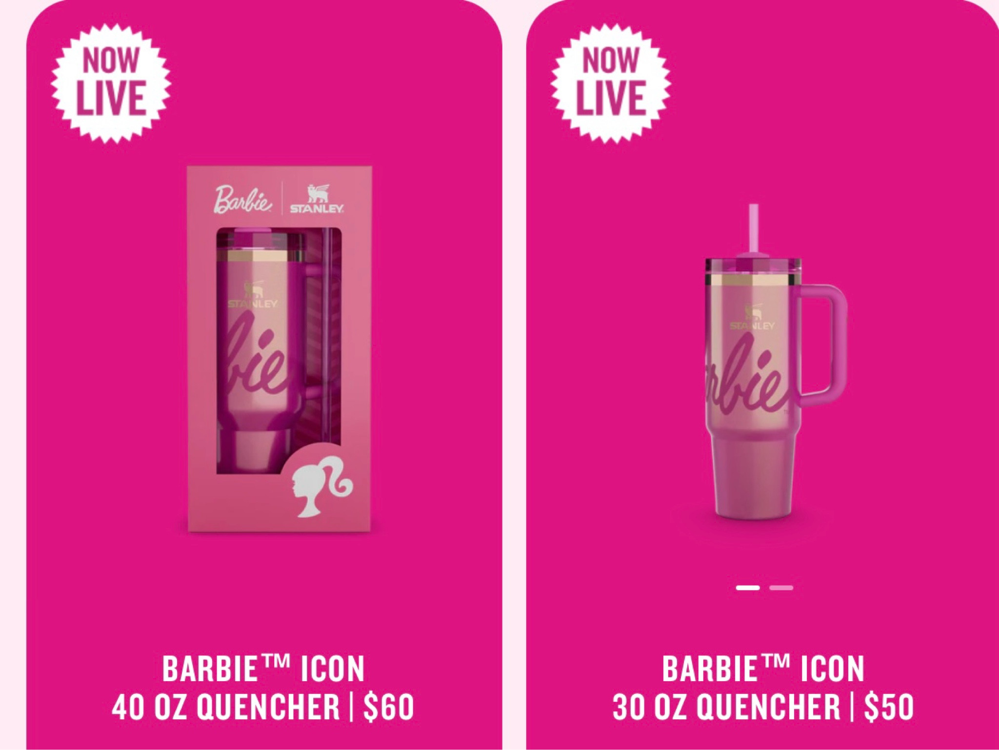 Barbie Stanley 40 ounce and 30 ounce quencher Tumblers are live now. 

Limit 4 per customer!

#LTKFamily #LTKActive #LTKHome