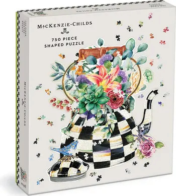galison MacKenzie-Childs Blooming Kettle 750-Piece Shaped Puzzle | Nordstrom | Nordstrom