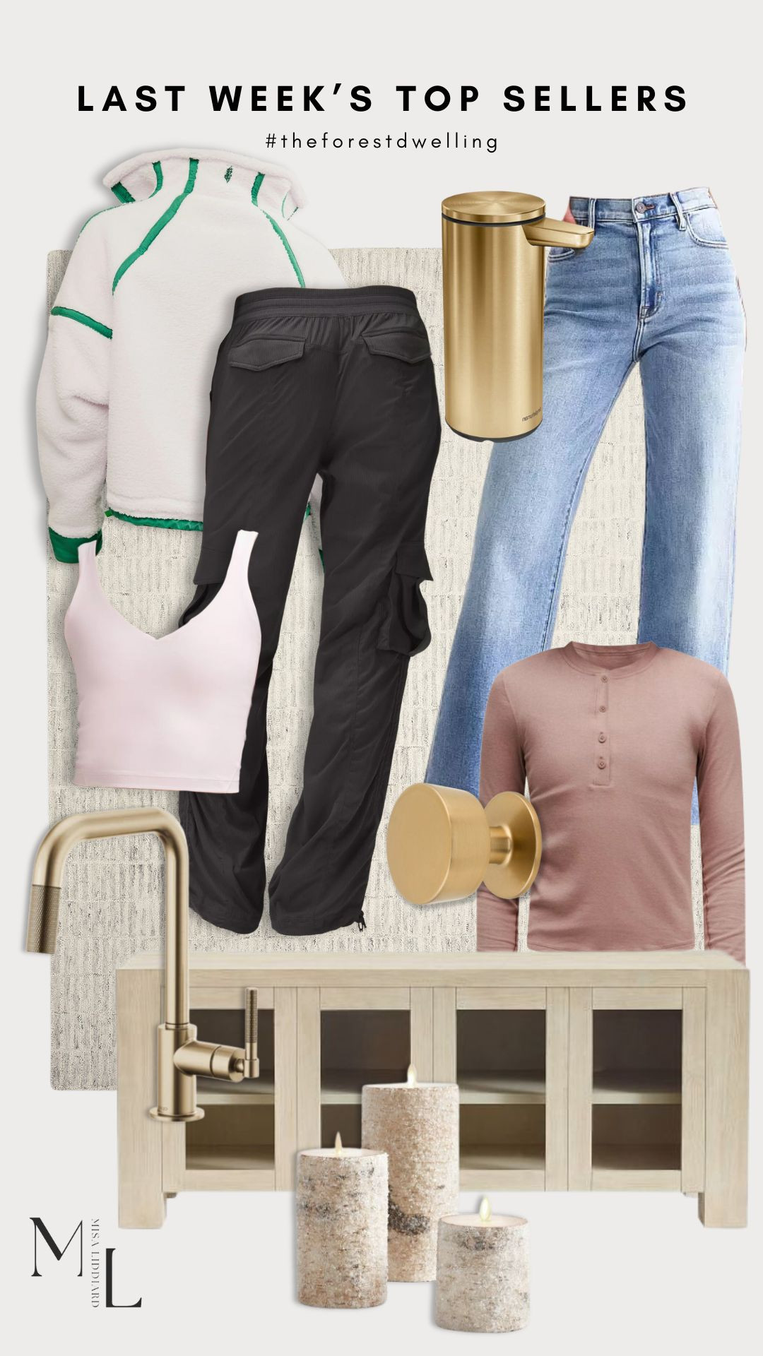 Sharing the top sellers from last week. The hands free soap dispenser is so convenient. These jeans are super comfy, this is my new favorite brand. The Free People fleece jacket cinches at the waist for the perfect cropped fit. 

 #LTKActive #LTKHome #LTKStyleTip