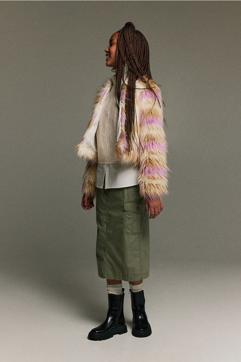 Fluffy Jacket - Beige/pink - Kids | H&M US | H&M (US + CA)