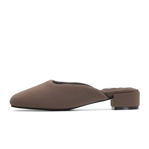 ROAM PUFFED MULE SQUARE HEEL TAUPE NEOPRENE | ROAM