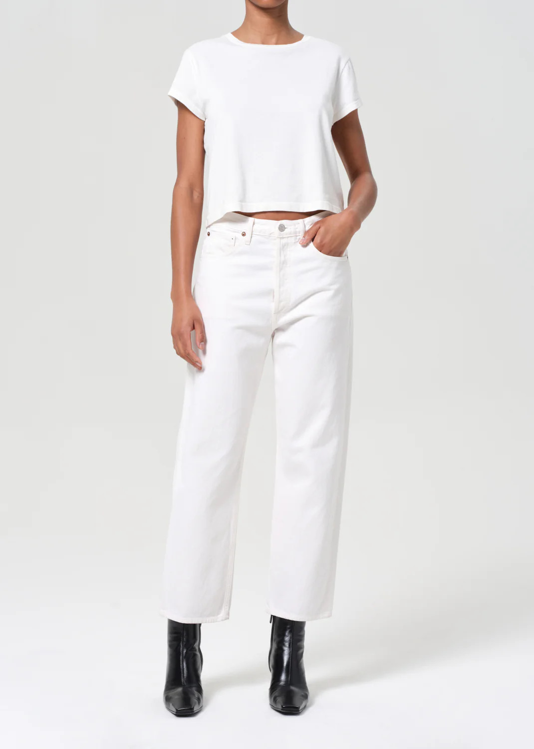 90's Crop Mid Rise Straight in Fortune Cookie | AGOLDE